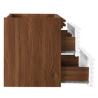 Modway Render 30" Wall-Mount Bathroom Vanity Cabinet - White/Walnut-Sink Basin and Fixtures Not Included