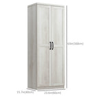 HOMCOM 63" H Kitchen Pantry Cabinet with Doors and Adjustable Shelves - Distressed White-Anti-tipping design on the back adds safety 