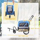 Aosom 2-in-1 Pet Bike Trailer and Stroller with 360 Swivel Wheels - Blue-Safety flag design provides visibility in traffic and low-light conditions 