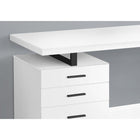 Monarch Specialties 7646 48" Computer Desk - White/Black Metal/L/R Face-Stay organized with closed storage drawers and a convenient file drawer with hanging bars, ideal for storing  important documents and office essentials.