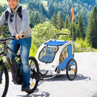 Aosom 2-in-1 Pet Stroller with Canopy and Storage Pockets - Blue-Suspension system for a smooth ride 