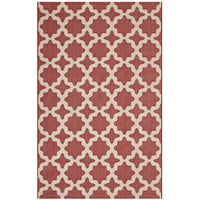Modway Cerelia Moroccan Trellis Indoor/Outdoor Area Rug - 9 ft W x 12 ft L - Red/Beige-Moroccan Trellis Area Rug