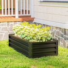 Outsunny Raised Garden Bed - 475" L x 23.5" W x 12" H - Grey-Ideal for planting herbs, flowers, vegetables and more 