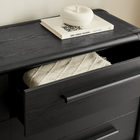 Modway Bellamy Curved 6-Drawer Dresser - Black Oak-Elongated Drawer Handles