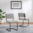 Modway Parity Boucle Dining Side Chairs - Black/Taupe - 2 Pack-Dense Foam Padding