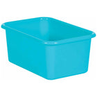 Teacher Created Resources Small Plastic Storage Bin - Teal - 6 Pack-Multiple bins can be stacked for easy storage.