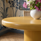 Modway Belmonte 45" Painted Wood Round Pedestal Dining Table - Mustard-Satin Painted Finish