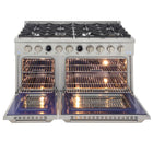 Kucht 48" KXP Series Dual Fuel Range Natural Gas - Stainless Steel-Heavy duty cast-iron cooking grates for serious heat allow movement of cookware from 1-burner to another without lifting