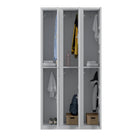 Ceha RH Series 2-Tier Locker with Louver Vents and Recessed handle - Bank of 3 - Light Grey-Flexible storage solutions to fit your space and organizational needs