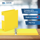 Davis Group Premium Economy Binder - Round Ring - 2" - Yellow - 6 Pack-Ideal for Conferences, Reference, Colleges & Universities