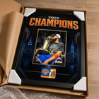 Frameworth New York Knicks 2026 Champions: Karl-Anthony Towns Trophy PhotoGlass Framed Photo - 18" W x 22" H - Black-6