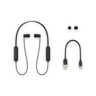 Sony WIC100 Wireless In-Ear Headphones - Black-Magnetic buds for easy carrying