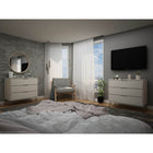 Manhattan Comfort Rockefeller 35.24" Mid-Century Modern 3-Drawer Dresser 2-Piece Set - Off White-Choose Your Handle Design When the Product is at Your Home! Option for Cut-Out Edge Handle, or Flush Design Look.