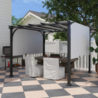 Outsunny 10 ft W x 10 ft L Outdoor Pergola Patio Gazebo Canopy - White-Powder coated steel columns with triangle supports for strength and stability