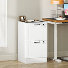HOMCOM 2-Drawer Letter/A4 Filing Cabinet with Lock - White-Small footprint conserves valuable floor space
