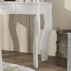 Qaba Kids Vanity Set Dressing Table with Tri-Folding Mirror, Chair - White-Colour: White
