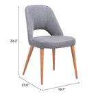 Zuo Leith Dining Chair - Grey - Set of 2-6