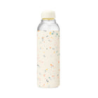 W&P Porter Glass Water Bottle - Terrazzo Cream-Water Bottle, 590 ml (20 oz), terrazzo charcoal, borosilicate glass and silicone
