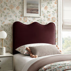 Modway Athena Stain-Resistant Performance Velvet Twin Size Headboard - Mulberry-Dense Foam Padding