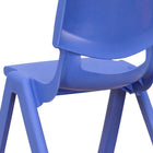 Flash Furniture 23.625"W x 47.25"L Rectangular Blue Plastic Height Adjustable Activity Table Set with 6 Chairs-220 lb. Static Load Capacity