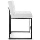 Modway Privy Black Stainless Steel Upholstered Fabric Counter Stool - Black White-Elegant Biscuit Tufting