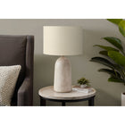 Monarch Specialties 27" H Contemporary Table Lamp - Beige Ceramic / Beige Shade-Equipped with a convenient 3-way switch for a 3-way bulb up to 100W (not included), this lamp allows you to customize your ambiance, effortlessly transitioning from subtle illumination to brightening your space