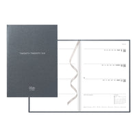 Letts 2026 Titanium Weekly/Monthly Hard Cover Planner - 8-1/4" x 5-5/6" - Charcoal - Multilingual-12-Month: January 2026 to December 2026