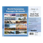 Blueline 2027 Imagine Monthly Desk Pad Calendar - 22" x 17" - World Panoramas - Bilingual-One month per sheet, one block per day