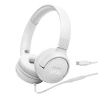 JBL Tune 520C USB-C Hi-Res Wired On-Ear Headphones - White-Hi-Res audio
