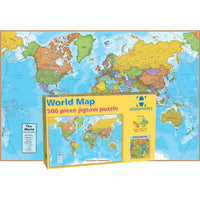 Round World Products World Map Jigsaw Puzzle, 500 Pieces (RWPHMP01)-Puzzle