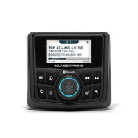 SoundExtreme Marine Gauge Radio-200 watts peak output: (25 watts x 4 channels RMS) with a built-in 3-band equalizer and optional volume limiter controls to be as loud as you like to cut through all the wind and roar; Customize your audio listening experience with 1 or 2 wired audio zones and 1 wireless audio zone; Change zone volume independently or together, even change the zone names
