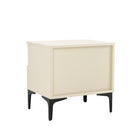 Manhattan Comfort Amara 19.7" Modern Nightstand - Cream/Natural Oak-Home Assembly Required. All Hardware Included