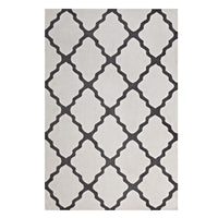 Modway Marja Moroccan Trellis Area Rug - 8 ft W x 10 ft L - Ivory/Charcoal-Moroccan Trellis Area Rug