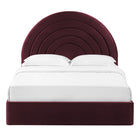 Modway Solana Arched Performance Velvet Full Platform Bed - Mulberry-Platform Bed Frame