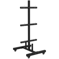 Soozier Weight Plate Rack-With the six plate posts and two barbell bar holders