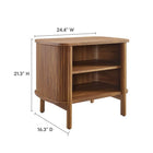 Modway Cadence Open Nightstand - Walnut-Rubberwood, Particleboard, MDF Construction