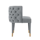 Manhattan Comfort Maya 24.02" Modern Velvet Upholstered Dining Chair - Grey-Inner Seat Depth: 18.9 in. Seat Height: 19.49 in. Inner Seat Width: 22.05 in