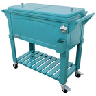 Permasteel 80 Quart Furniture Style Patio Cooler - Teal-Powder Coated Steel Construction