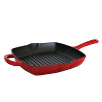 JS Gourmet 27cm Grilling pan - Cherry-Durable cast iron construction