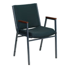 Flash Furniture HERCULES Series Heavy Duty Green Patterned Fabric Stack Chair with Arms-Contemporary Style