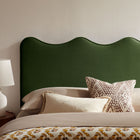 Modway Athena Stain-Resistant Performance Velvet King Size Headboard - Moss Green-Wood Blend Frame