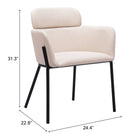 Zuo Bremor Dining Chair - Beige - Set of 2-3 year limited warranty