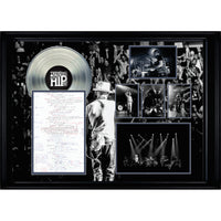 The Tragically Hip on Tour Collage with Lyric Sheet and Silver LP - Framed Print - 37" x 28"-Premium funinn