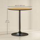HOMCOM 27.6" Round Dining Table in Wood Veneer - Natural Wood-Round steel pedestal base offers strong and reliable support