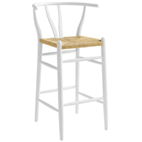 Modway Amish Wood Bar Stool - White-Elm Wood Bar Height Stool