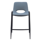 Zuo Desi Counter Stool - Azure Grey - Set of 2-Plush and durable faux leather fabric