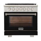 Kucht 36" KFX-X Series Pro Style Natural Gas Range - Stainless Steel/Black-New true simmer burners for precise low heat cooking
