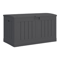 Suncast Deck Box - 50 Gal. - Peppercorn-All weather resin construction provides water resistance and UV protection.