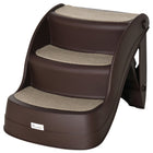 PawHut Foldable 3-Step Pet Stairs with Non-slip Treads - Brown-An ideal solution to allow pets to reach higher surfaces such as beds, sofas and more.