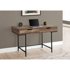 Monarch Specialties 7557 48" Computer Desk - Brown Reclaimed Wood/Black Metal-Metal base in a black finish provides stability and includes slender metal legs that are recessed under the rectangular desktop